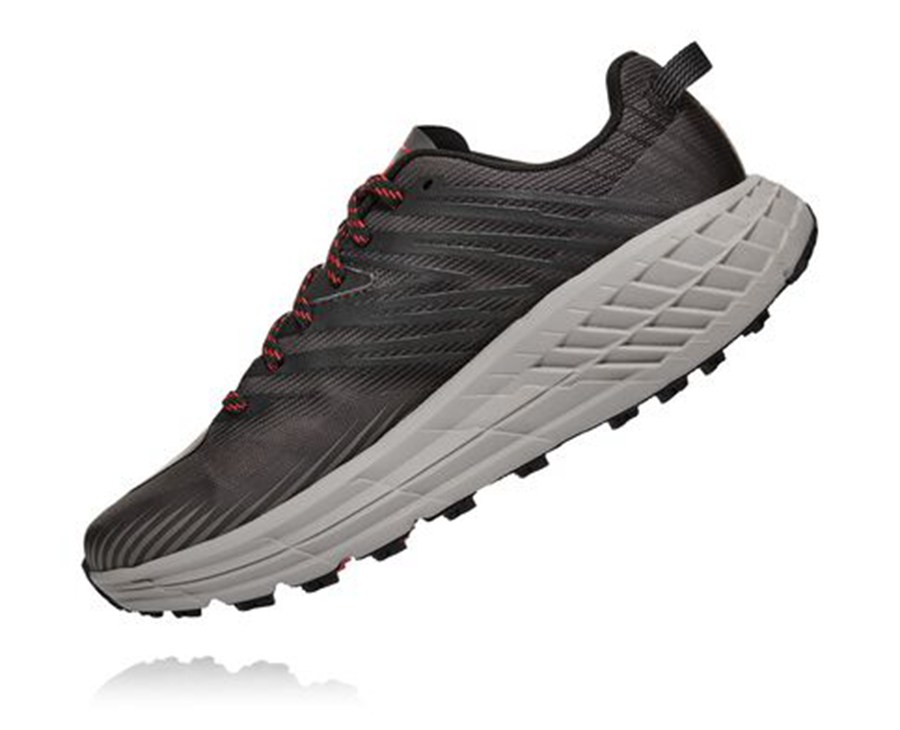 Hoka Australia One One Speedgoat 4 - Mens Trail Shoes Black - NLVBU-9351